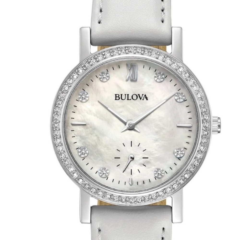Bulova Women's Crystal White Mother of Pearl Watch